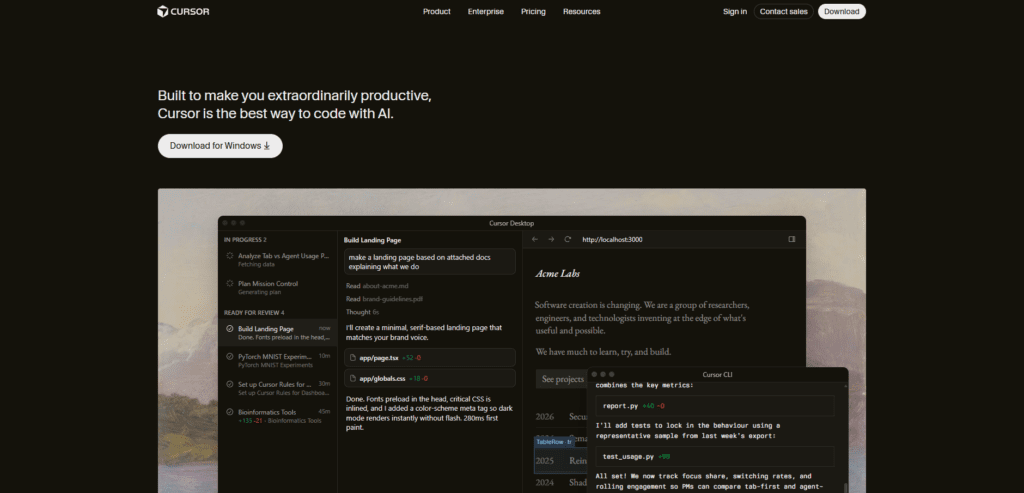 Cursor ($20/month) — The AI-Native IDE Powerhouse