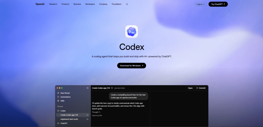 OpenAI Codex ($10/month) — The Versatile Coding Assistant