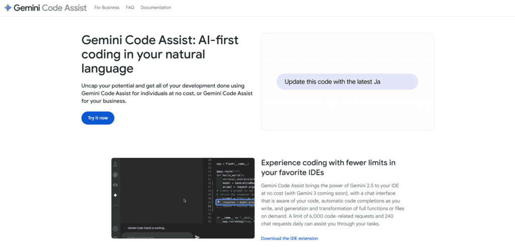 Gemini Code Assist ($19–45/month, Free tier available) — The Google Ecosystem Integrator